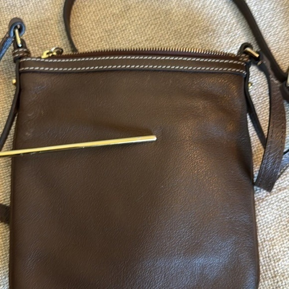 Dooney & Bourke Pebble Grain Letter Carrier Crossbody Brown Leather with COA - Picture 7 of 16